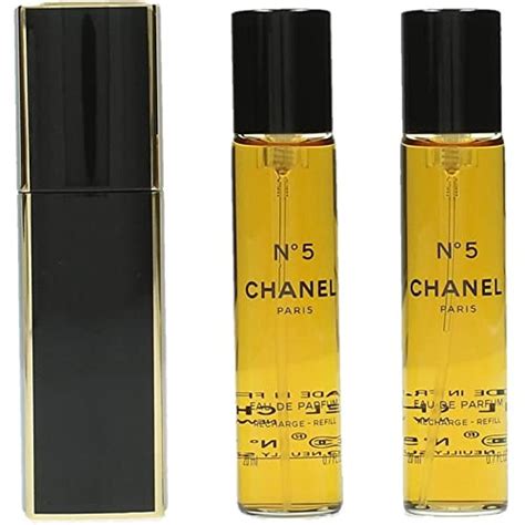 chanel no.5 eau de parfum purse spray and 2 refills|chanel no 5 refill 20ml.